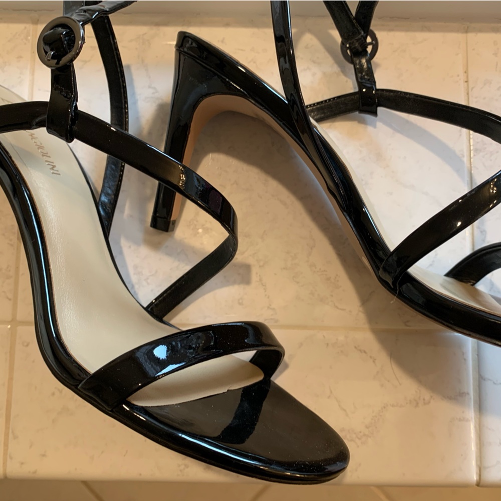 Black Enzo Angioloni Sandria Stiletto Sandal.